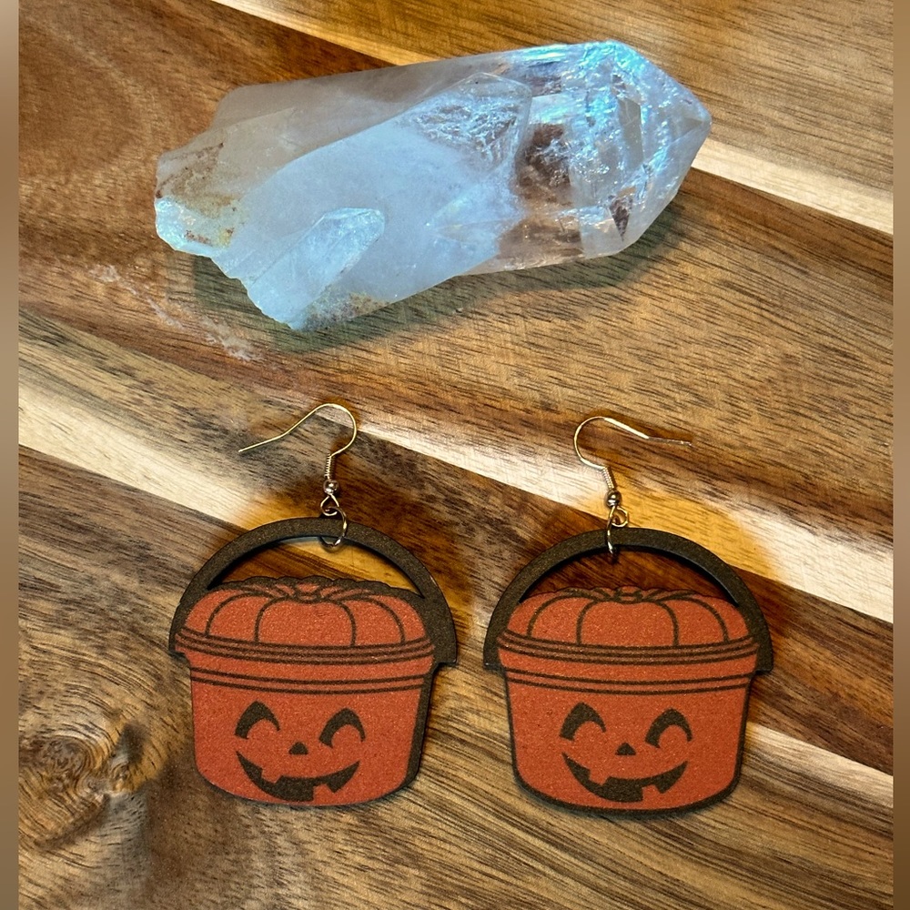 New Jack-o-Lantern 🎃 wooden Earrings